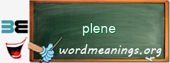 WordMeaning blackboard for plene